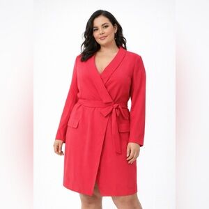 ELOQUII Pink Wrap Dress Chic & Flattering